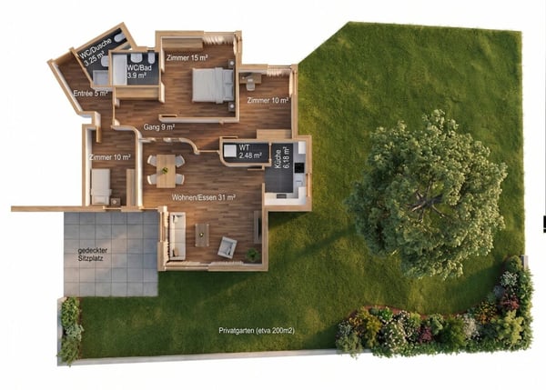 Attraktive 4.5-Zimmerwohnung mit grossem Privatgarten 2