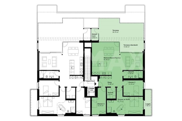 4.5 Zimmer Attikawohnung - ERSTVERMIETUNG BLAIE Frick 13