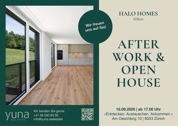 After Work & Open House 16. September 2026 - Wohnen mit eigener Dachterrasse – ein Traum über Zürich