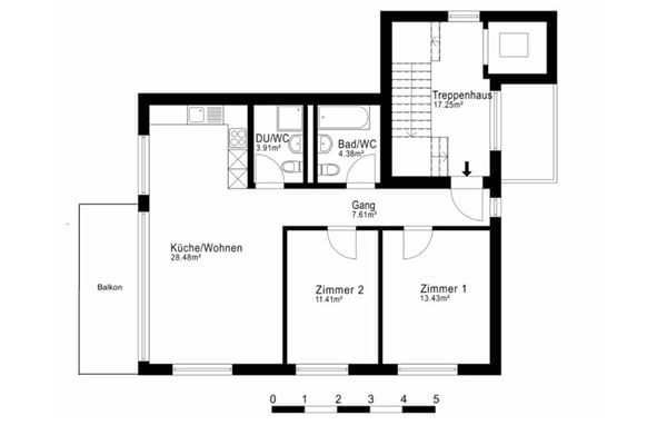 Moderne 1.5-Zimmer-Wohnung mit grosszügigem Balkon - zentral beim Bahnhof 5