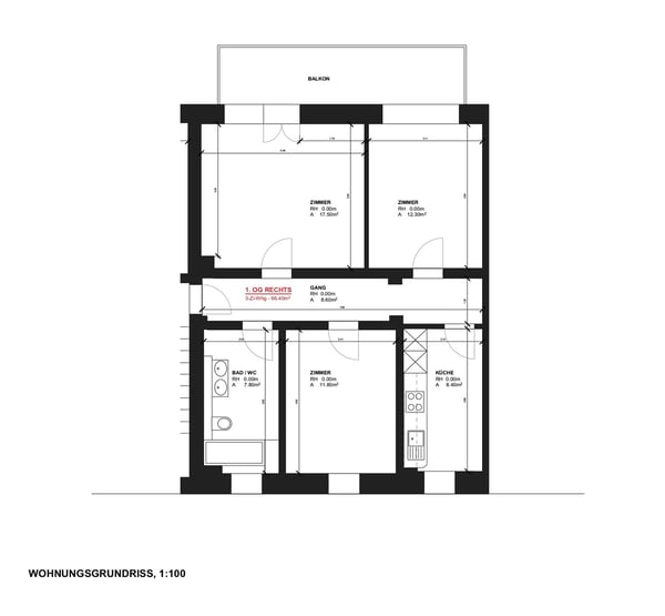 Charmante 1-Zimmer-Wohnung mit Balkon an der Zürcherstrasse 12
