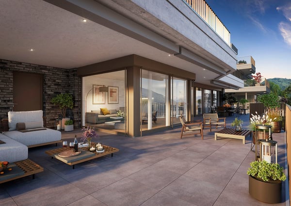 Luxuriöse 1.5 Zi.-Terrassenwohnung mit grandioser See- und Bergsicht 2