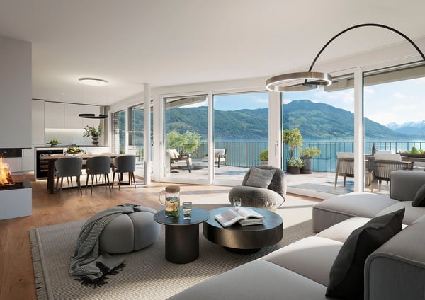 Luxuriöse 1.5 Zi.-Terrassenwohnung mit grandioser See- und Bergsicht 1