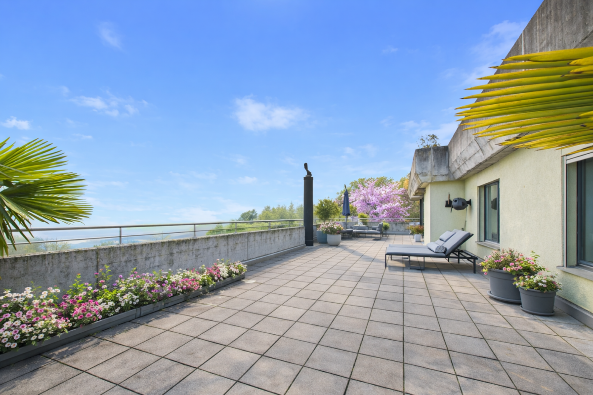 Exklusives Wohnerlebnis mit beeindruckender Panoramaterrasse auf 114m²