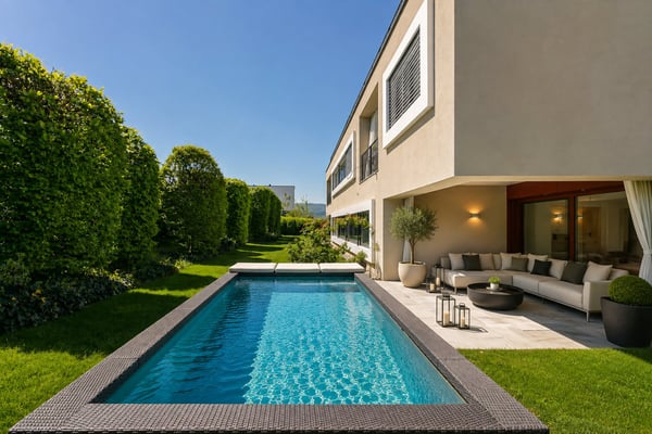 Moderne Gartenwohnung mit Teilseesicht