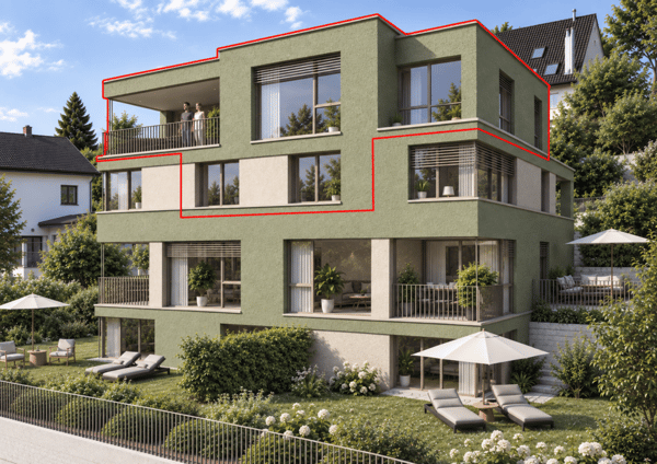 Nahe Winterthur: Elsau Casa Weitblick - Penthouse 1