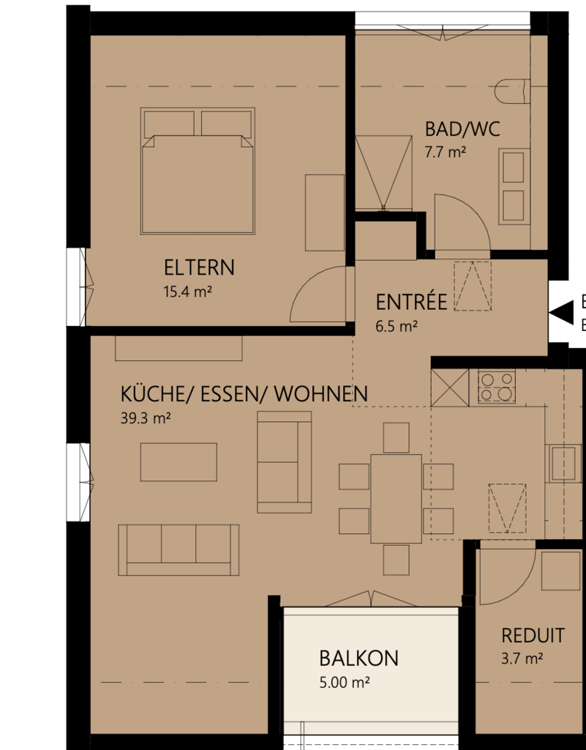 Moderne und helle 1.5 Zimmer-Dachwohnung in Full-Reuenthal 5
