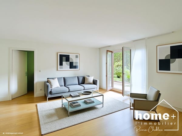 Appartement de 2,5 pièces en rez-de-jardin avec grande terrasse 1