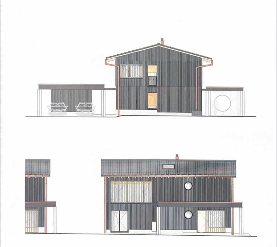 Neubau-Einfamilienhaus mit aussergewöhnlicher Architektur an Top-Lage.