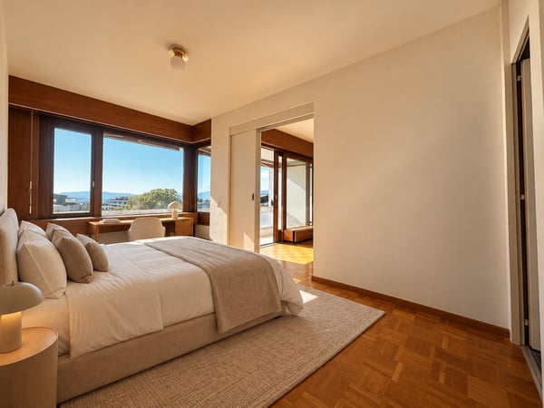 Rénové, lumineux, avec vue panoramique – Fully renovated, bright, overlooking Geneva 6