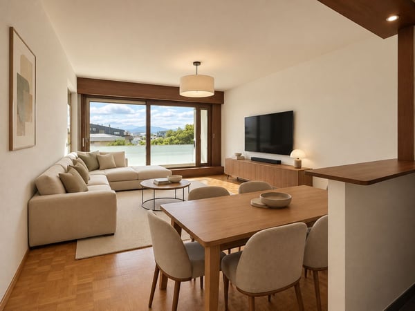 Rénové, lumineux, avec vue panoramique – Fully renovated, bright, overlooking Geneva 2