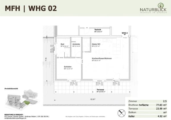 Moderne 2.5-Zimmer-Neubau-Wohnung in Dörflingen 5
