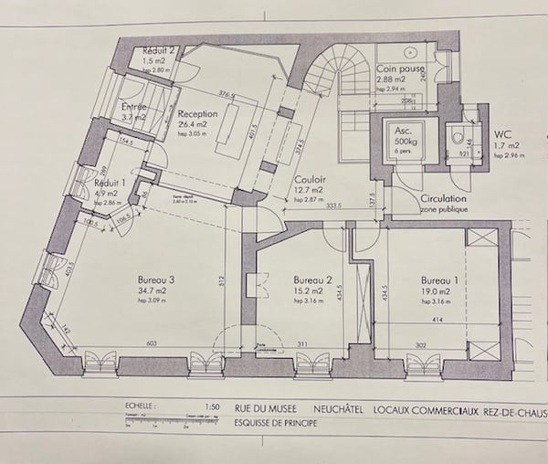 A LOUER BUREAUX DE STANDING CENTRE VILLE DE NEUCHATEL 1