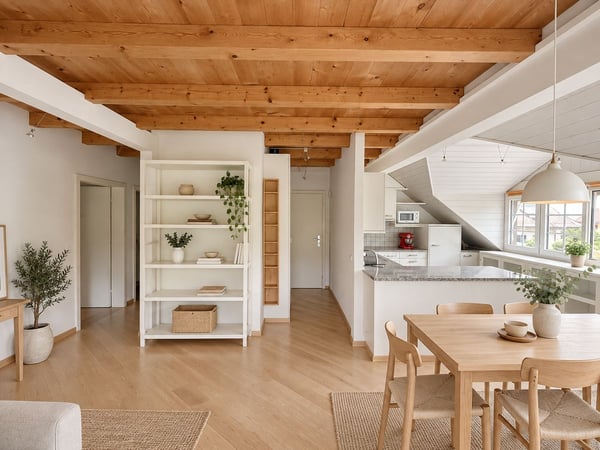 Un duplex lumineux aux volumes surprenants, à la Rippe. 1