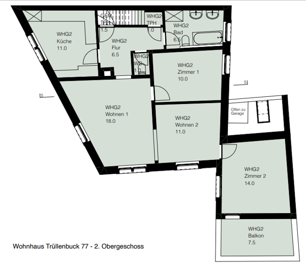 Helle, renovierte 1.5 Zim. Wohnung im historischen Gebäude 9