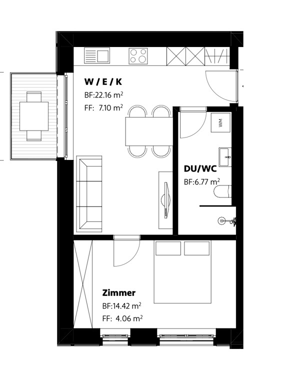 Moderne 1.5-Zimmer-Neubau-Wohnung mit Balkon in Rorschach 8