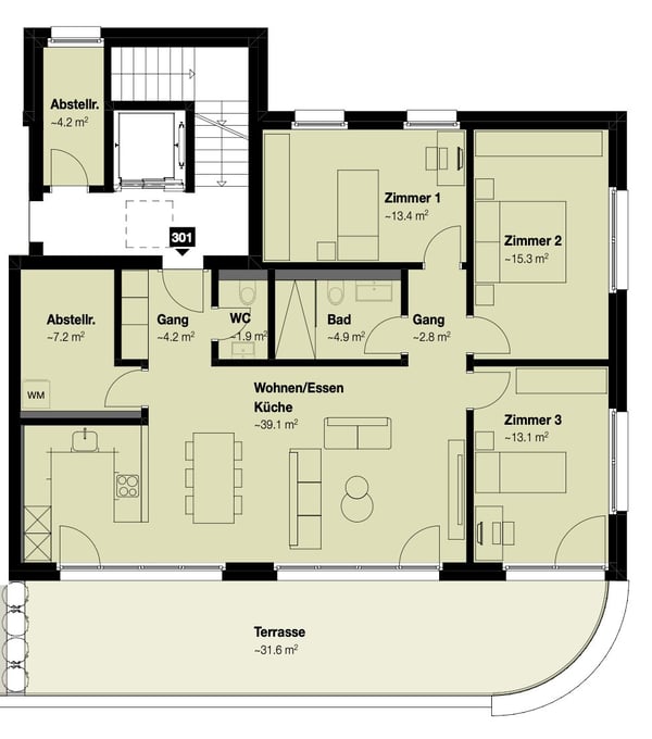 Charamante 1.5 Zimmer-Neubauwohnung 5
