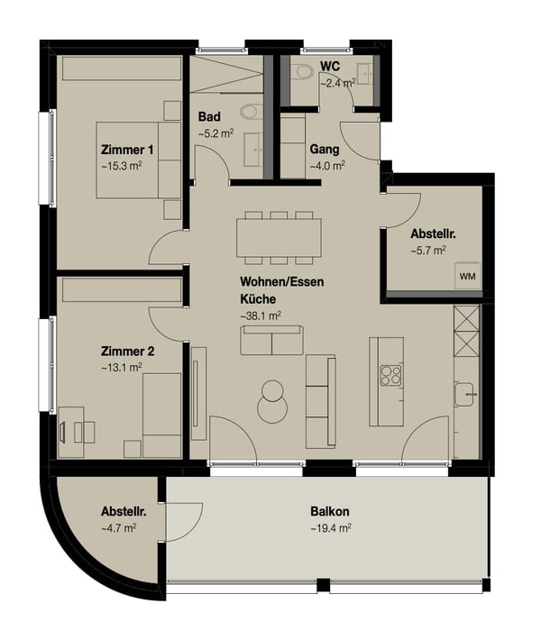 Charamante 1.5 Zimmer-Neubauwohnung 4