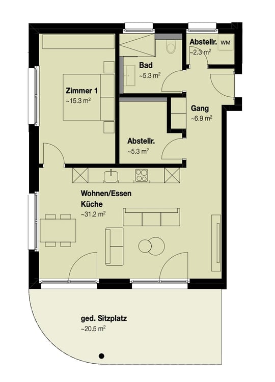 Charamante 1.5 Zimmer-Neubauwohnung 4