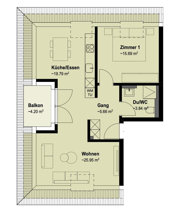 Neubauprojekt –1.5 Zimmer-Dachwohnung zu vermieten 5