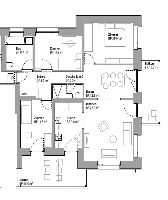 Erstvermietung nach Totalsanierung - 1.5 Zimmer-Wohnungen 11