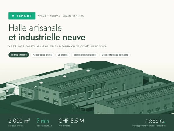 Halle artisanale et industrielle neuve 2 000 m² Aproz (Nendaz) 1