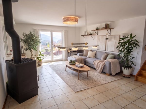 Grosszügige 3.5-Zi.-Maisonettewohnung mit Cheminée und eigenem Balkon