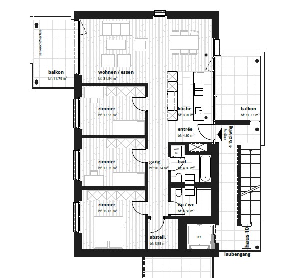 4.5 Zimmer-Wohnung an bester Lage 12
