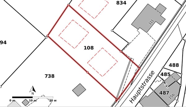 908 m² Bauland in Wisen 2