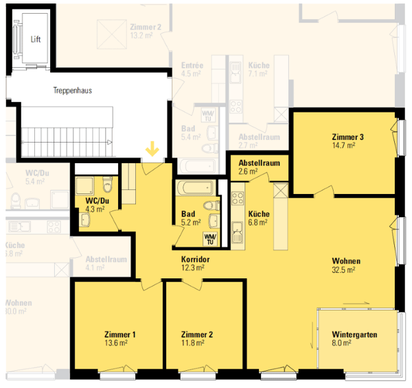 Moderne und grosszügige 4.5-Zimmerwohnung im 6.OG mit Wintergarten 10