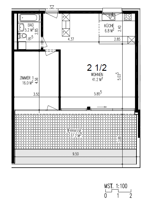 Charmante 2.5-Zimmer-Terrassenwohnung im 6. OG mit Bergblick in Winterthur 8