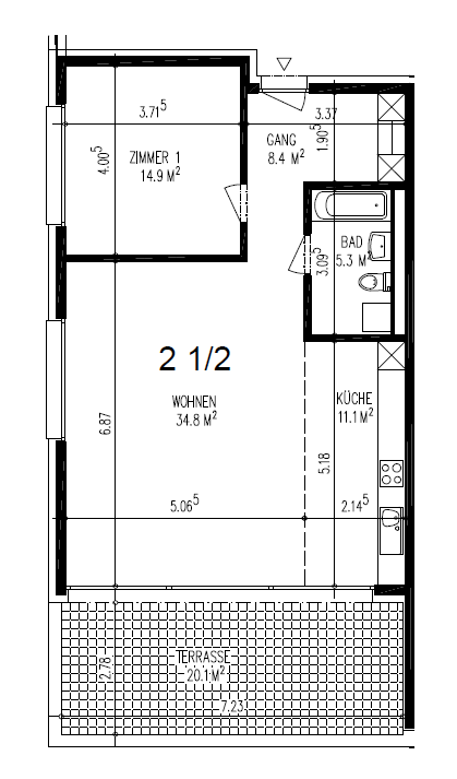 Moderne 2.5-Zimmer-Terrassenwohnung mit herrlicher Aussicht in Winterthur 8