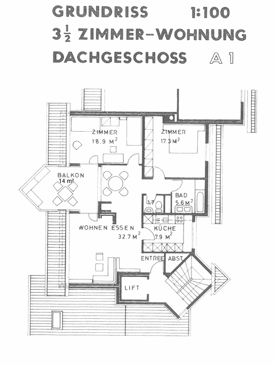 3.5-Zimmer-Wohnung im Dachgeschoss - grosses Potenzial inklusiver PP 12