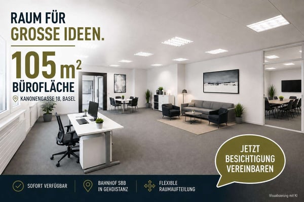 105m² Büro- und Atelierfläche im Zentrum von Basel