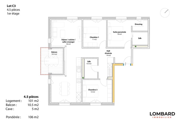 Appartement neuf de 4.5 pièces au 1er étage 7