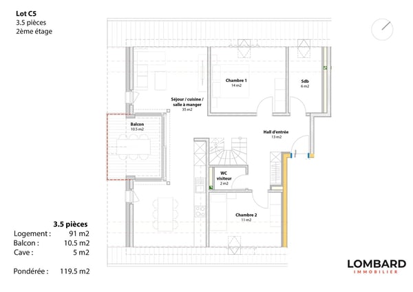 Appartement neuf de 3.5 pièces au 2ème étage 12