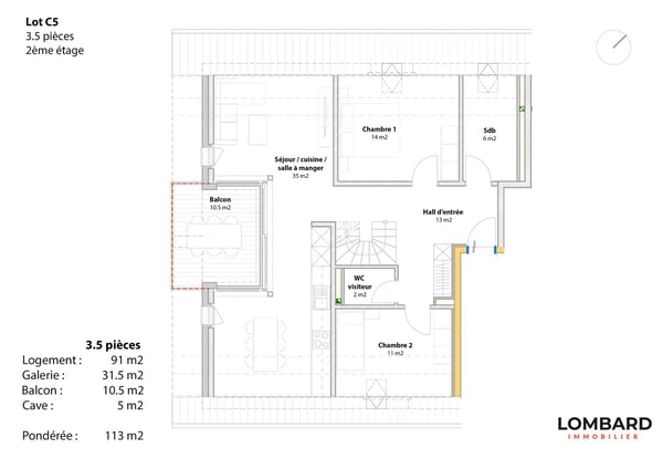 Appartement neuf de 3.5 pièces au 2ème étage 12