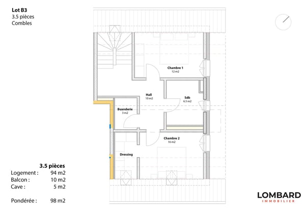 ***RÉSERVÉ*** Duplex neuf de 3.5 pièces au 1er étage 12
