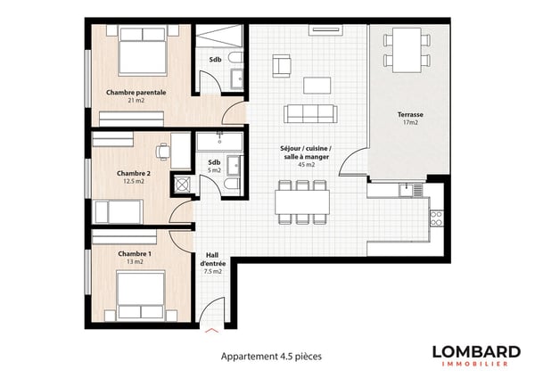 Spacieux appartement moderne de 4,5 pièces 9