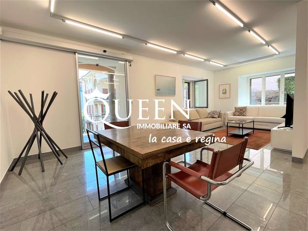 Lugano centro: appartamento 1 locali, 220 mq, giardino privato, portic 2