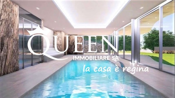 Montagnola Arasio: villa 10 locali, 760 mq, piscina interna, terrazze, 12