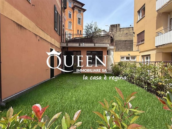 Lugano centro: appartamento 2 locali, 230 mq, giardino privato, portic 12