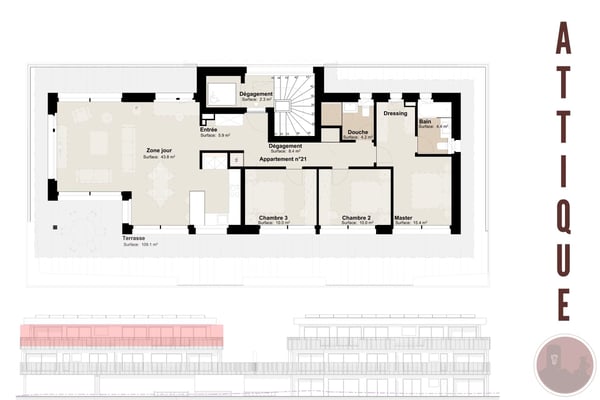 Attique neuf d'exception de 4.5 pièces avec terrasse de 109 m2 3