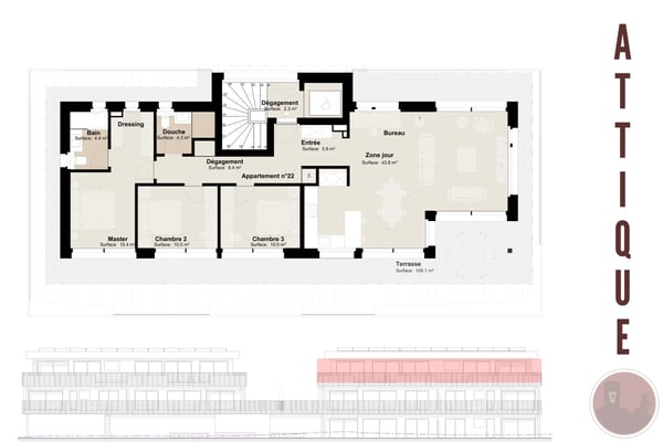 Attique neuf d'exception de 4.5 pièces avec terrasse de 109 m2 3