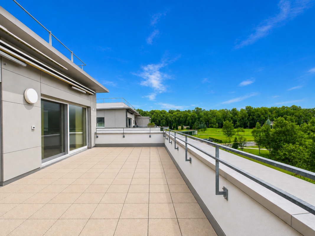 Exklusive Dachwohnung mit grosser Terrasse und Sicht auf den Golfplatz