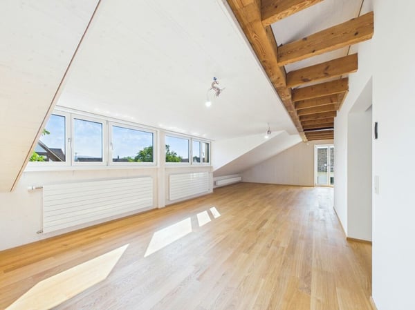 Sehr grosszügige, lichtdurchflutete, frisch renovierte Dachwohnung 2