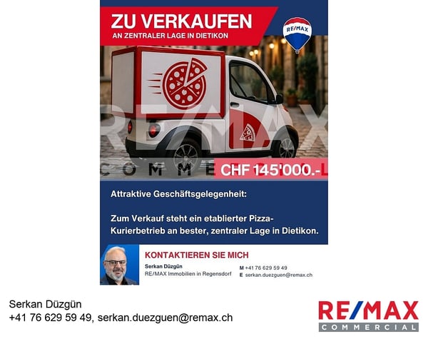 Pizzakurier zum Verkauf  Zentrale Lage in Dietikon