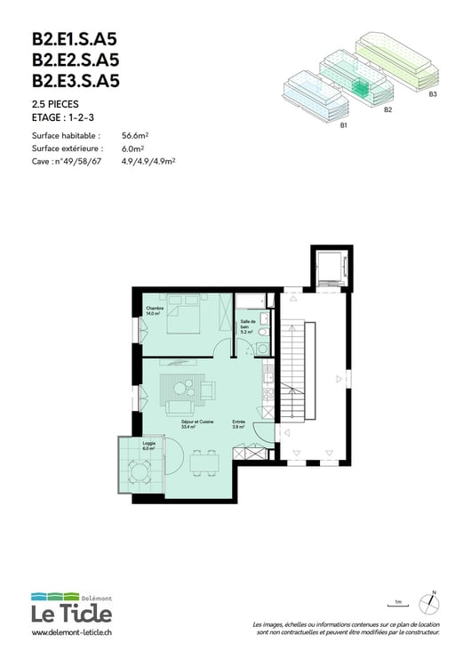 JOLI APPARTEMENT DE 2.5 PIECES AVEC BALCON CENTRE VILLE 6