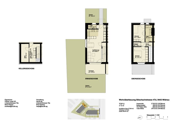 Exklusives Neubau-Reiheneckhaus mit 1.5 Zimmern, Smarthome und eigenem 13