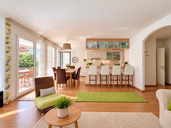 Bel appartement traversant de 5 pièces avec terrasse, immeuble MINERGIE 2